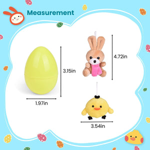 Easter Egg Prefilled With Bunny and Chicken Plush 12 Pcs - PopFun