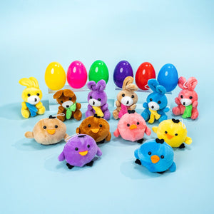 Easter Egg Prefilled With Bunny and Chicken Plush 12 Pcs - PopFun