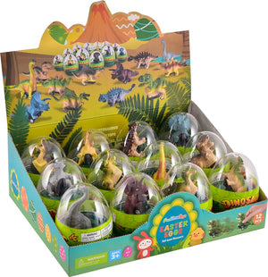 Easter Egg Prefilled with Dinosaur Pull-Back Cars, 12 pcs - PopFun