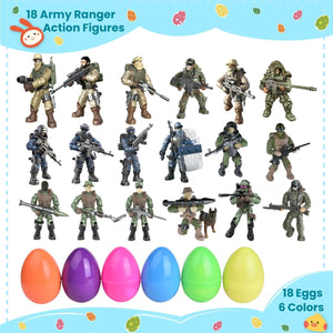 Easter Eggs Prefilled with Army Men Action Figures 18 Pcs - PopFun