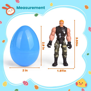 Easter Eggs Prefilled with Army Toys 12Pcs - PopFun