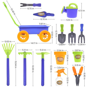 Garden & Beach Tool Toys Set with Wagon - PopFun