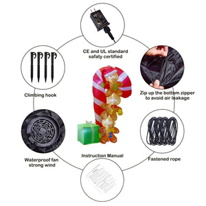 Gingerbread Stack Holiday Inflatable (6ft) - PopFun