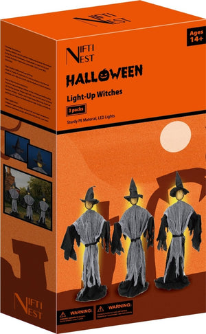 Glowing Halloween Witch Decor (3pcs) - PopFun