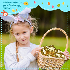 Golden Fillable Easter Eggs 36 PCs - PopFun