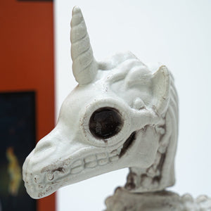Halloween Decor Unicorn Skeleton Figurines, 2pcs - PopFun