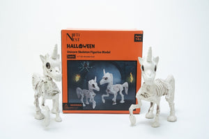 Halloween Decor Unicorn Skeleton Figurines, 2pcs - PopFun