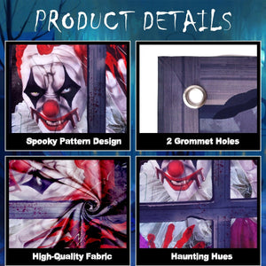 Halloween Killer Clown Curtain - PopFun