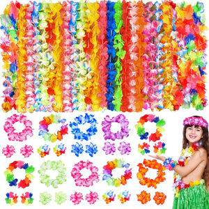 Hawaiian Leis Necklace Bracelets Party Pack (60 Pcs) - PopFun