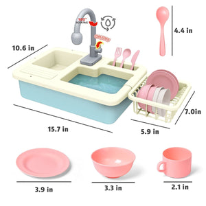 Kid Pretend Play Sink Kitchen Toy Set - PopFun