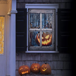 Scary Halloween Pumpkin Window Curtain - PopFun