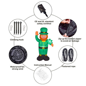 St. Patricks Day Leprechaun Inflatable (5.9ft) - PopFun