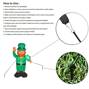 St. Patricks Day Leprechaun Inflatable (5.9ft) - PopFun