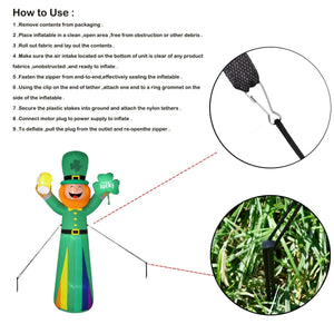 St. Patrick's Day Leprechaun Inflatable (8.8ft) - PopFun