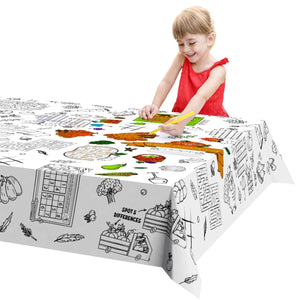 Thanksgiving Coloring Tablecloth - PopFun