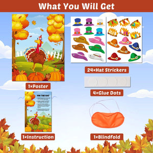Thanksgiving Pin the Hat Game - PopFun