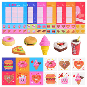 Valentines Day Game Cards with Tattoos Erasers & Stickers - PopFun