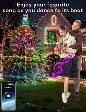 Valentine’s Diamond Topper Waterfall Outdoor String Lights - PopFun