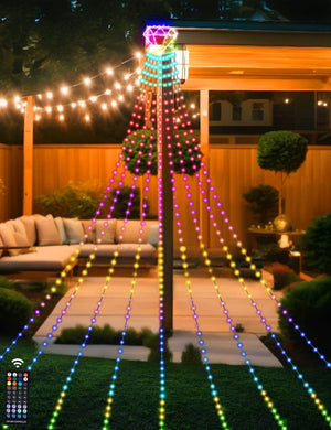 Valentine’s Diamond Topper Waterfall Outdoor String Lights - PopFun