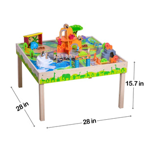 Wooden All-in-One Zoo Play Table - PopFun