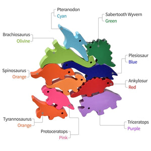 Wooden Dinosaurs Stacking Toy for Toddlers - PopFun