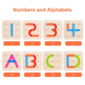 Wooden Peg Board Puzzle - PopFun