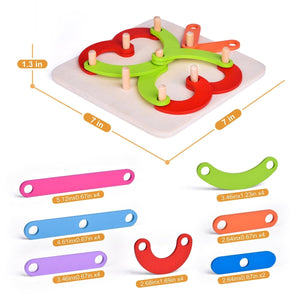 Wooden Peg Board Puzzle - PopFun