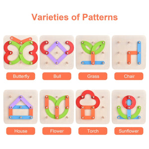 Wooden Peg Board Puzzle - PopFun