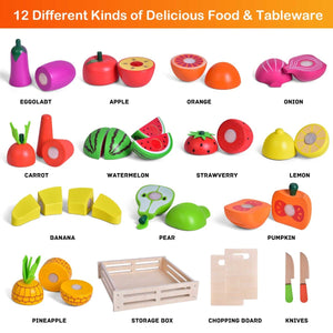 Wooden Play Food for Kids - PopFun