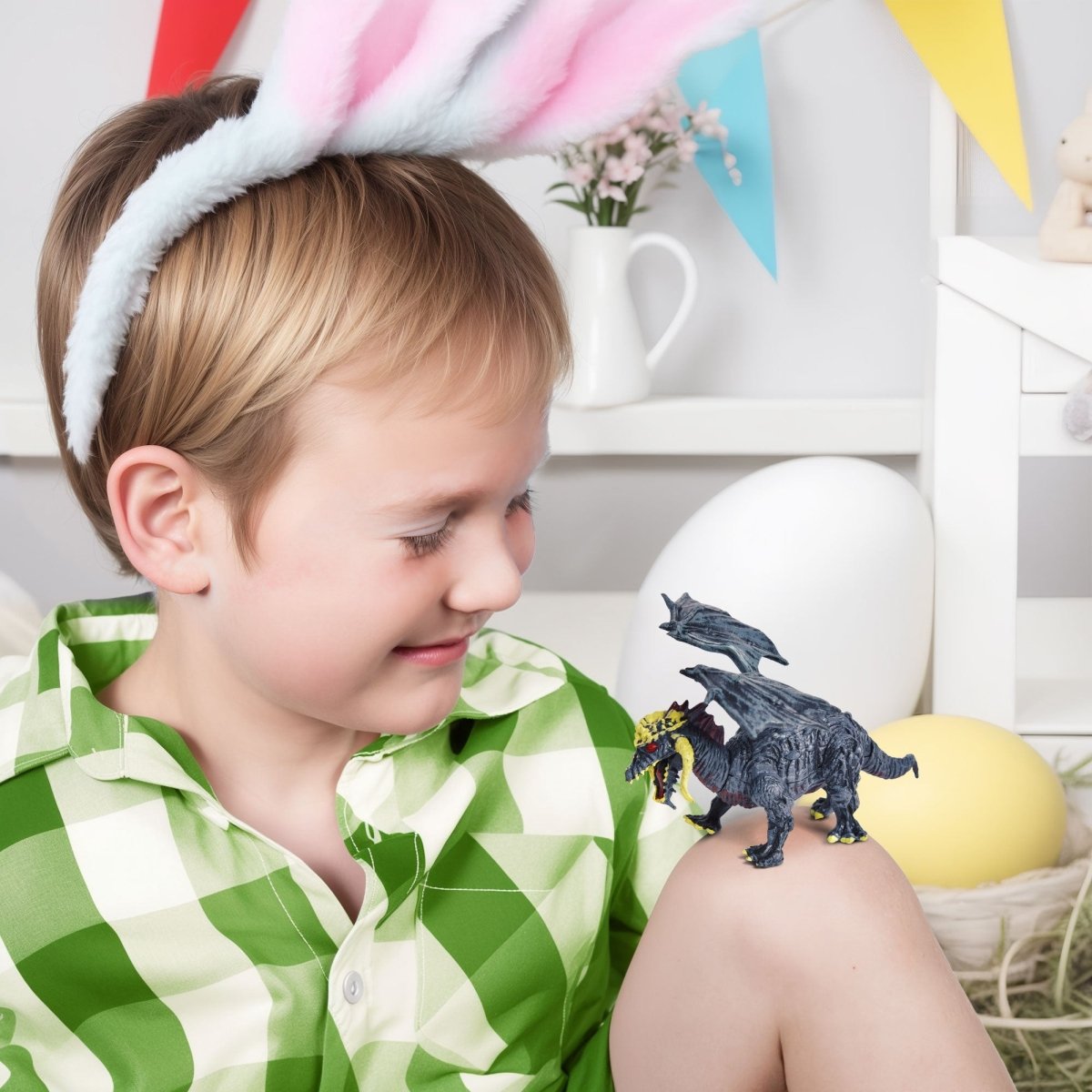 12PCS Easter Eggs Pre-Filled with Mini Dragon Action Figures - PopFun