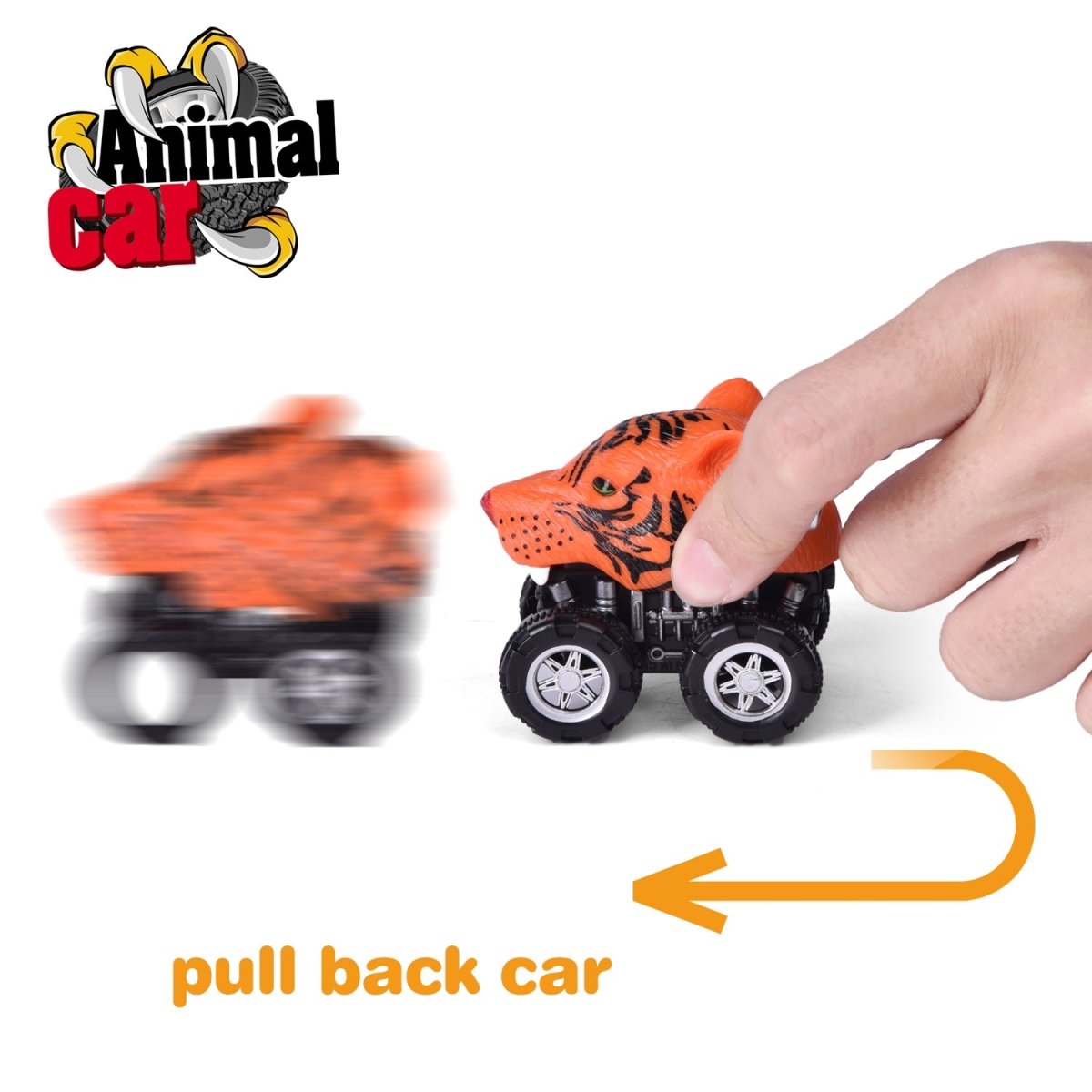 12PCS Easter Eggs Pre-Filled with Pull Back Mini Animal Cars Vehicle Toys - PopFun