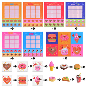 Valentines Day Game Cards with Tattoos Erasers & Stickers