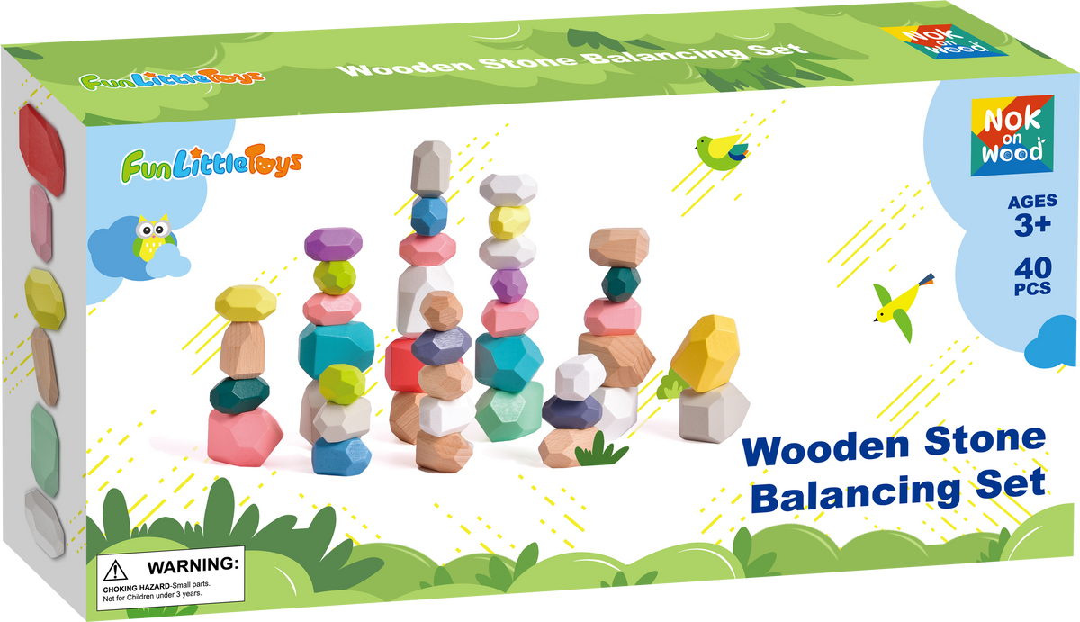 Wooden Stone Balancing Set for Kids