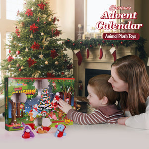 Mini Stuffed Animals Christmas Advent Calendar 2024 for Kids, Christmas Countdown Calendar with Assorted Mini Animal Plush Toy Set for Kids Christmas Party Favors (24 Varieties)
