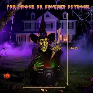1.4 ft Witches with Cauldron Decoration