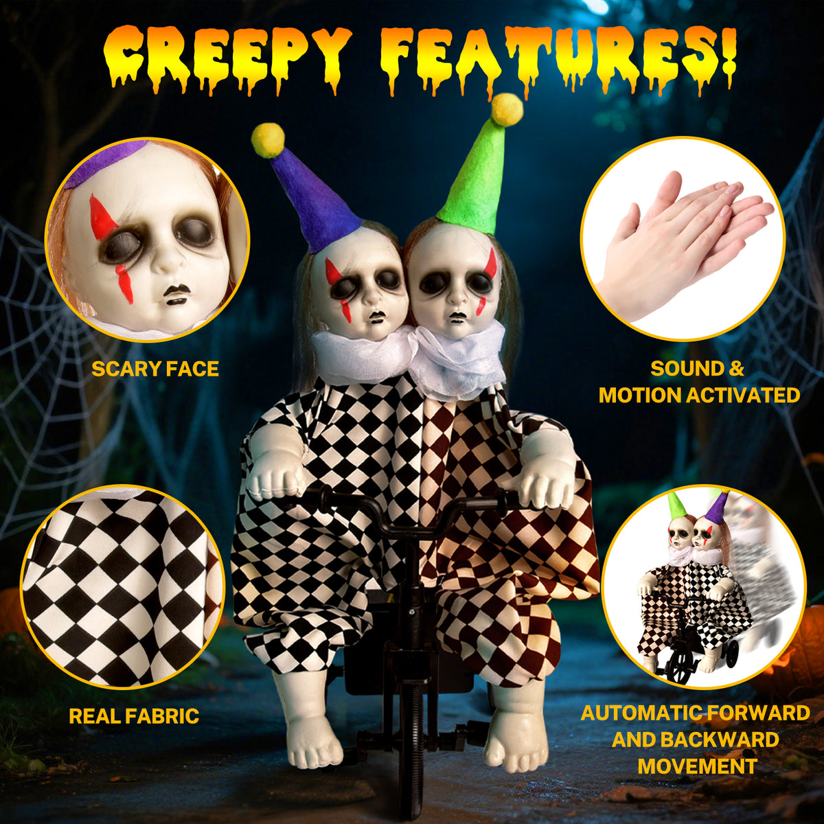 Halloween Biking Clown Decors