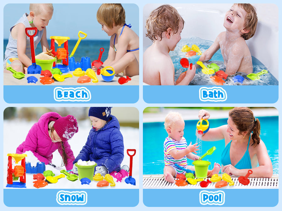 Beach Toys, 19 Piece Sand Toys Set Kids Sandbox Toys