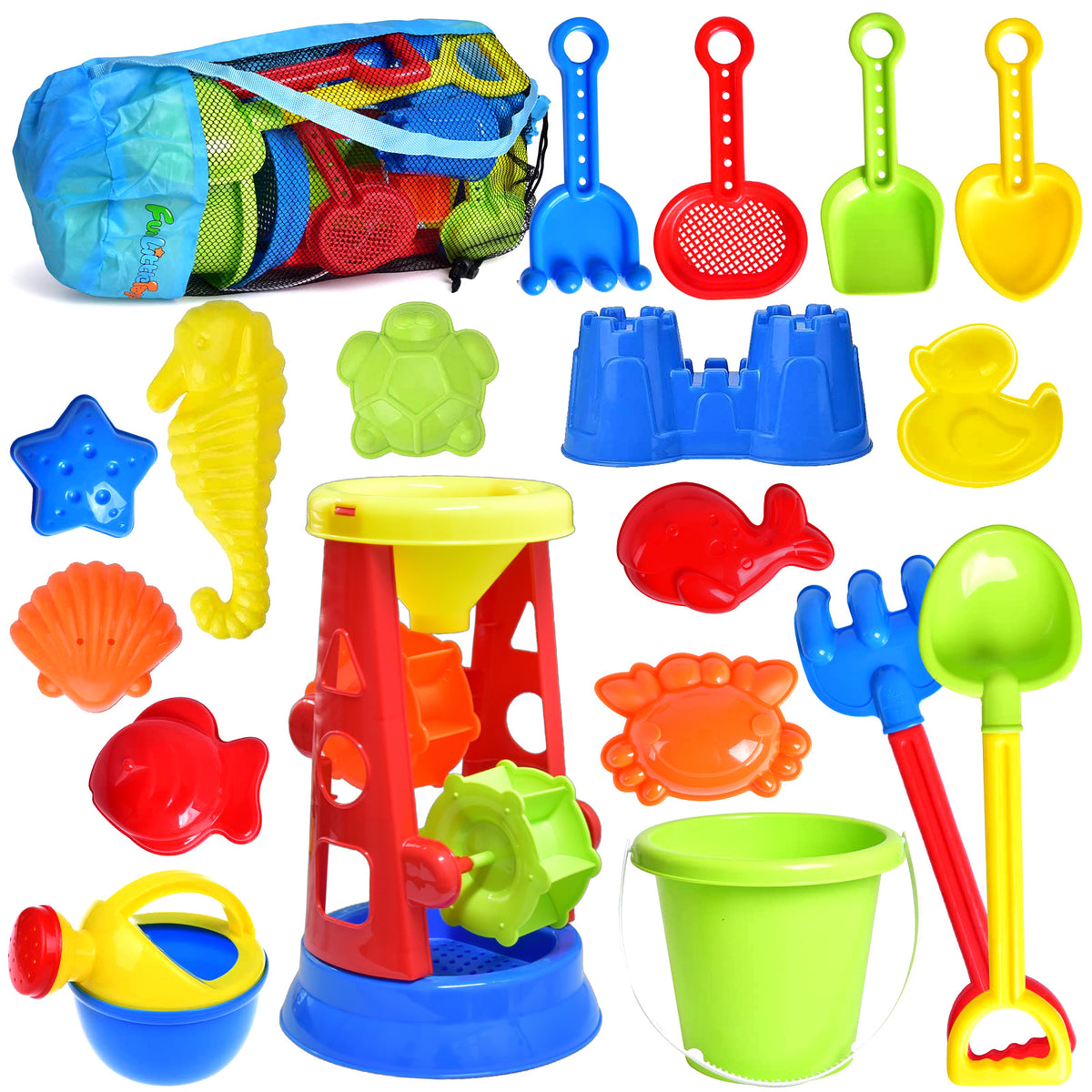 Beach Toys, 19 Piece Sand Toys Set Kids Sandbox Toys