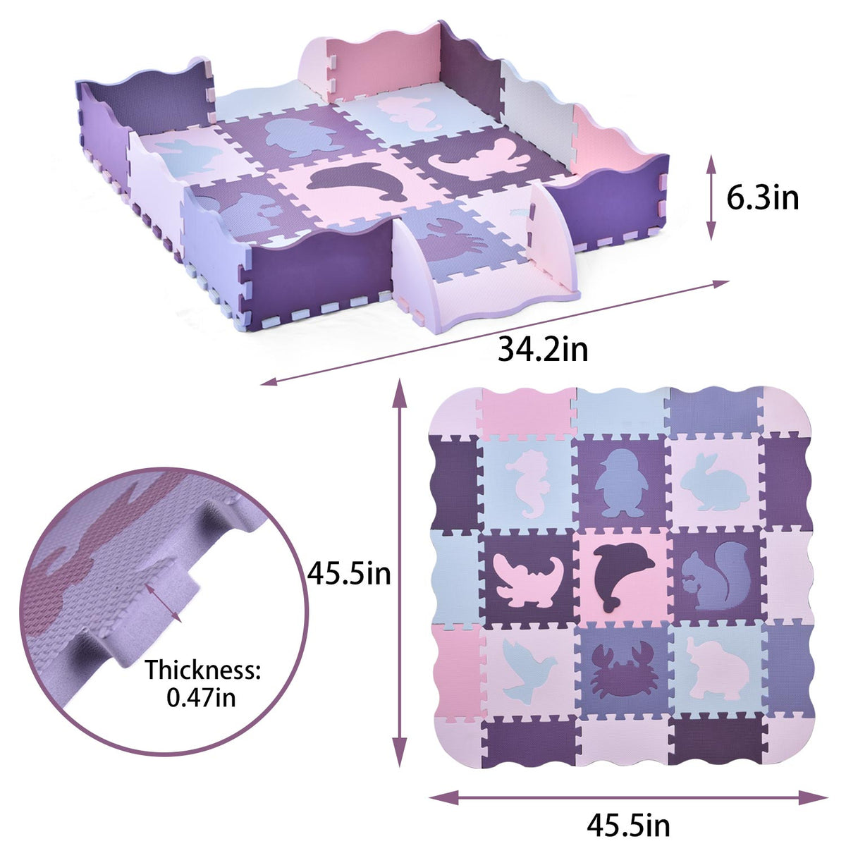 Purple Animals Playmat 25pcs