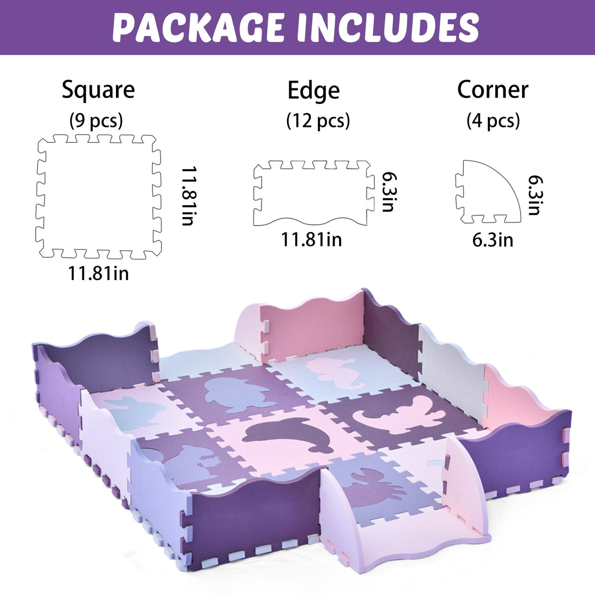 Purple Animals Playmat 25pcs
