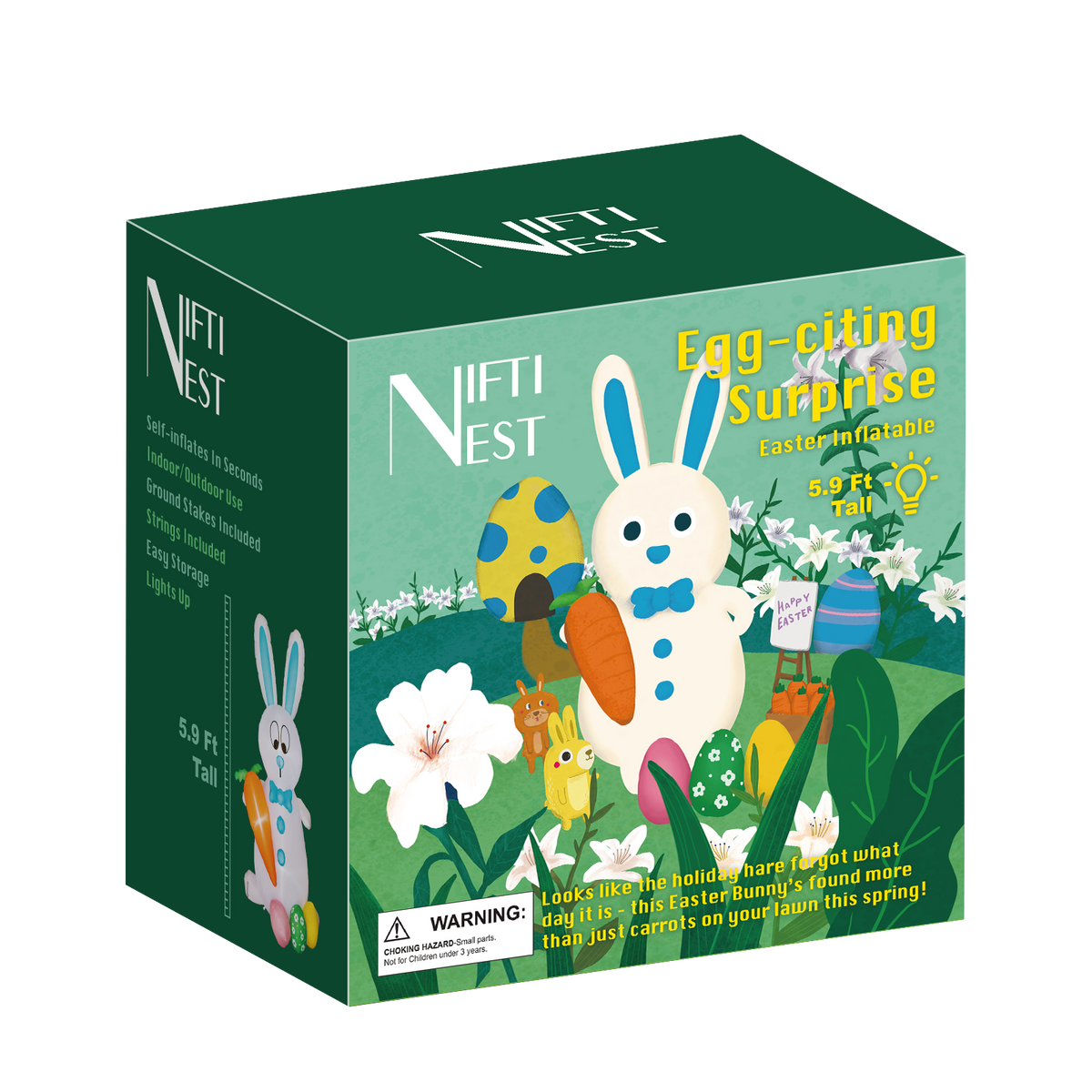 Inflatable Easter Bunny & Eggs 5.9ft