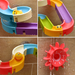  Bath Toys for Toddlers Wall Bathtub Toy Slide for Kids 3 4 5 6  Years, Bath Toys for Kids Ages 4-8, 48 PCS DIY Slide Bath Toys for Kids  Ages 1-3