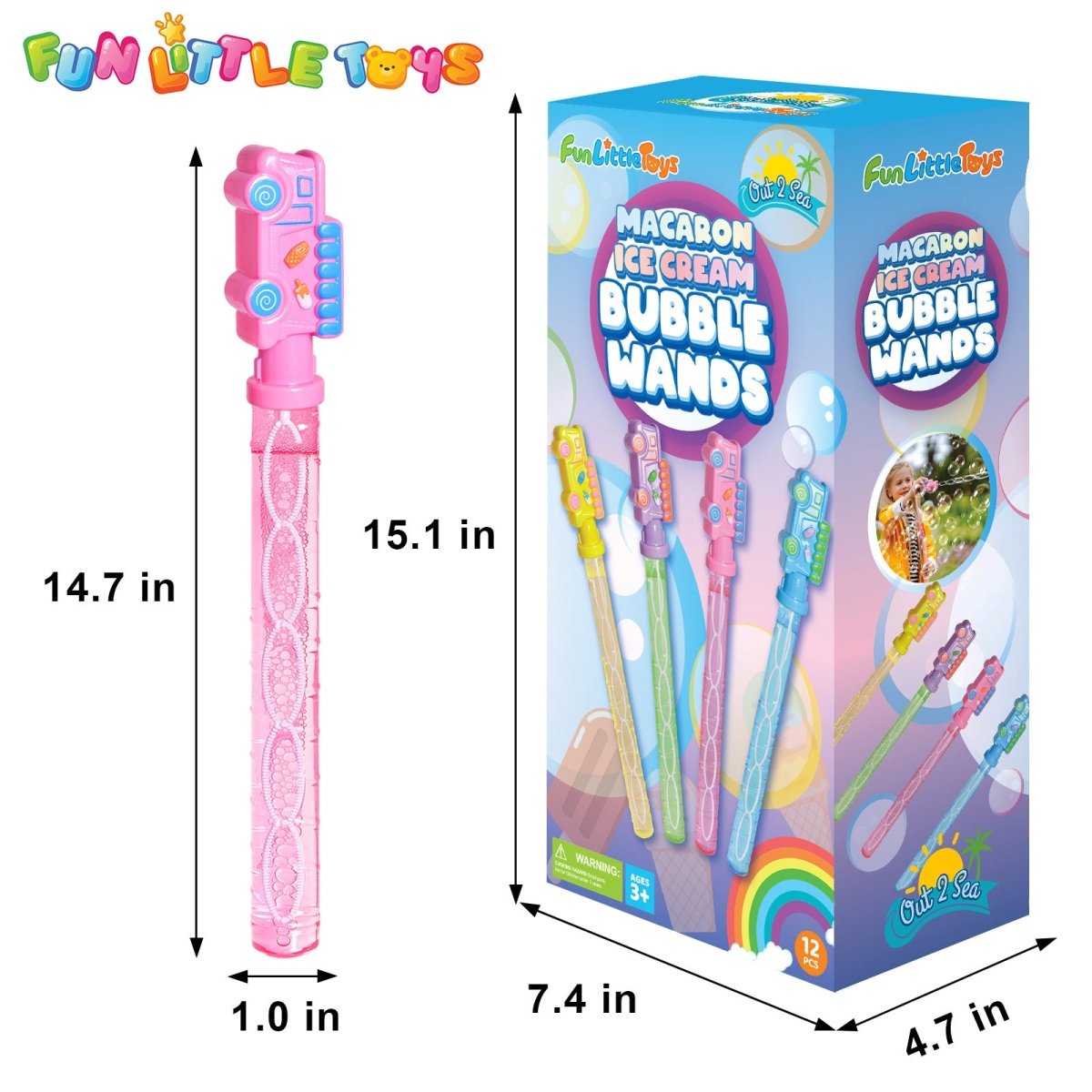 Assorted Macaron Ice Cream Bubble Wand Sticks - PopFun