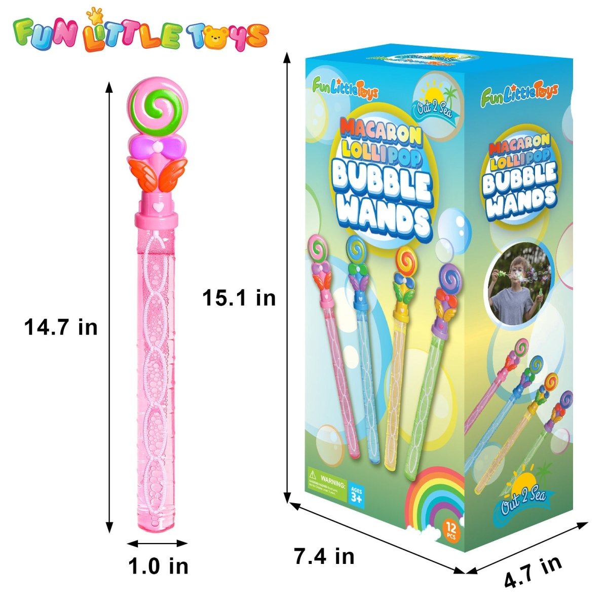 Assorted Macaron Lollipop Bubble Wands - PopFun