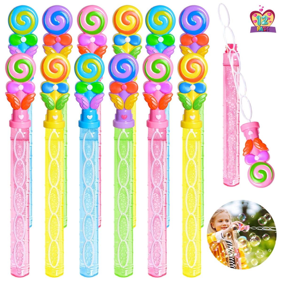 Assorted Macaron Lollipop Bubble Wands - PopFun
