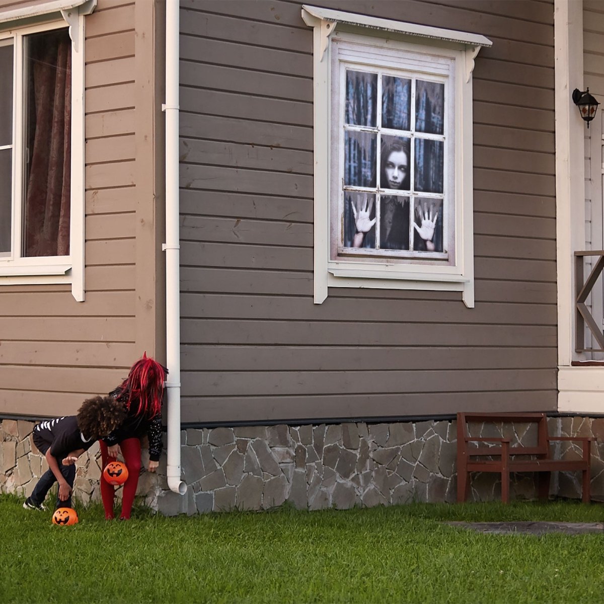 Ghost Curtain Halloween Window Decor - Wholesale - PopFun