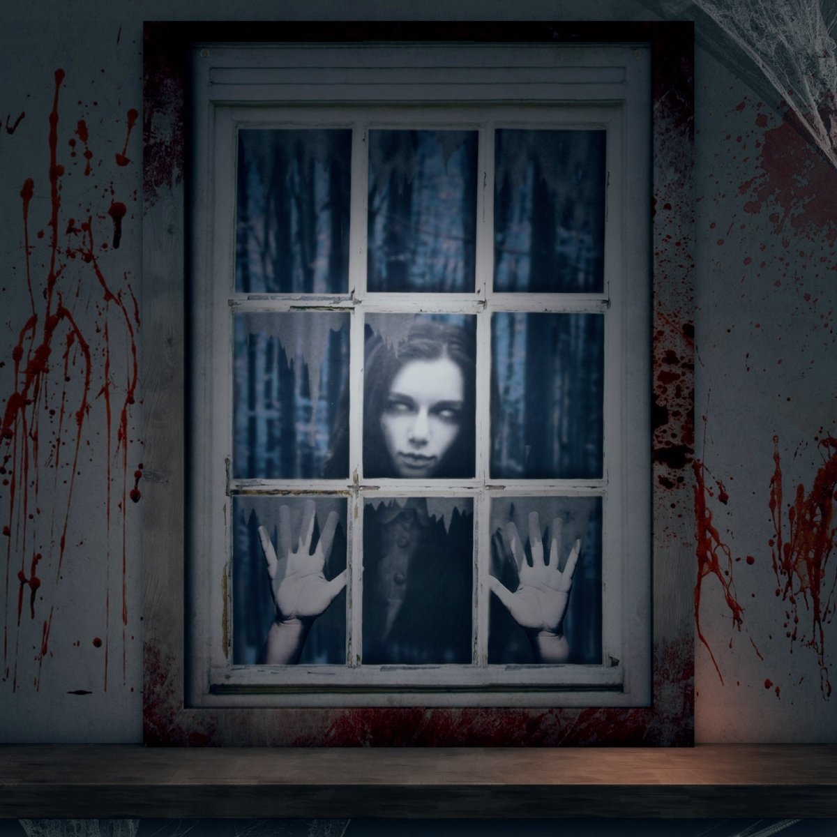 Ghost Curtain Halloween Window Decor - Wholesale - PopFun
