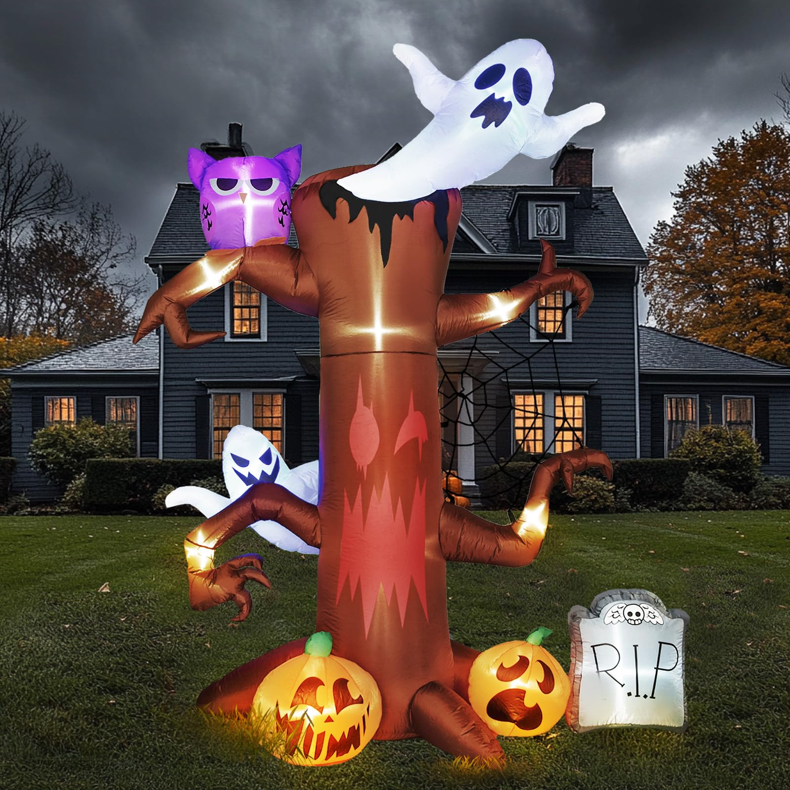 8 FT Halloween Inflatable Decorations Tree Outdoor