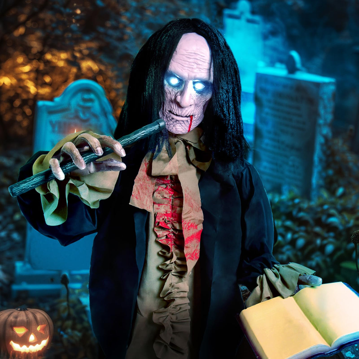 Halloween Animatronics Zombie - 2024 Halloween Yard Scary Groundbreaker Decorations Outdoor 2.5FT with Creepy Sounds and Light Up Eyes,Touch Sound Activation Outside Lawn Yard Haunted Prop