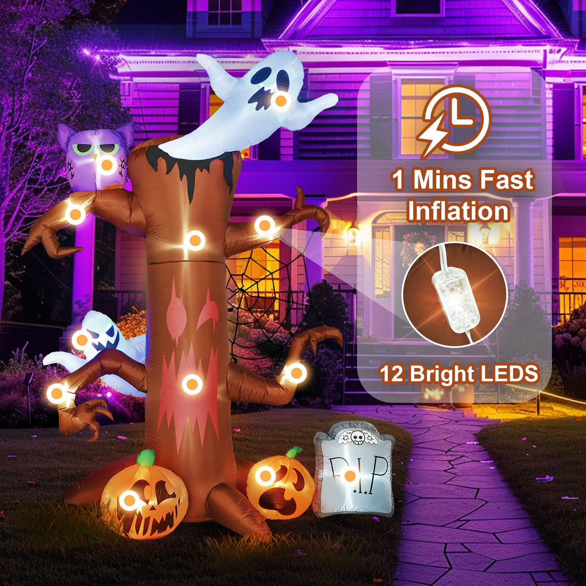 8 FT Halloween Inflatable Decorations Tree Outdoor